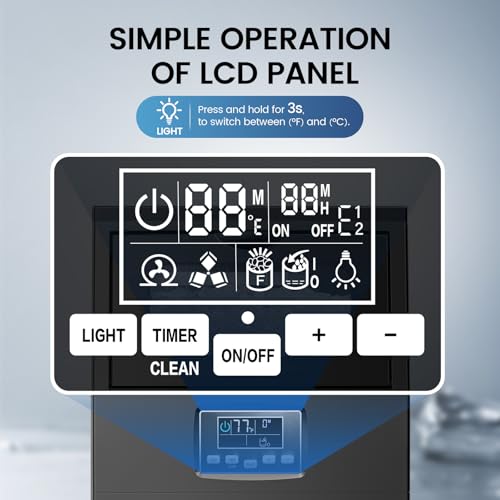 COWSAR Commercial Ice Maker Machine, 67Lbs/24H Stainless Steel Undercounter Ice Maker with 8Lbs Storage Capacity, Self-Cleaning Freestanding Ice Machine for Home, Bar, Restaurant, Office, Outdoor