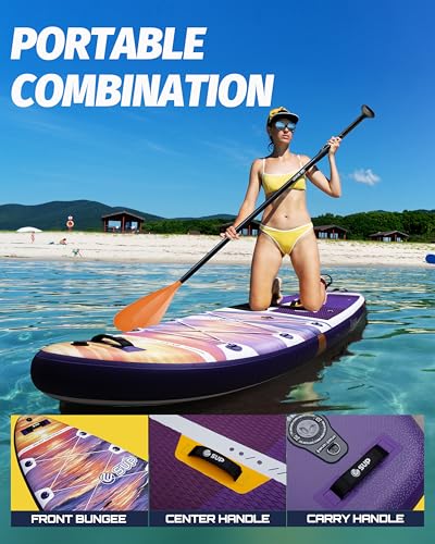 ESUP 11'6"x35" Extra Wide Inflatable Paddle Board, Big Size Stand up Paddleboards for 450lb/3 People/Family/Beginner/Yoga,...