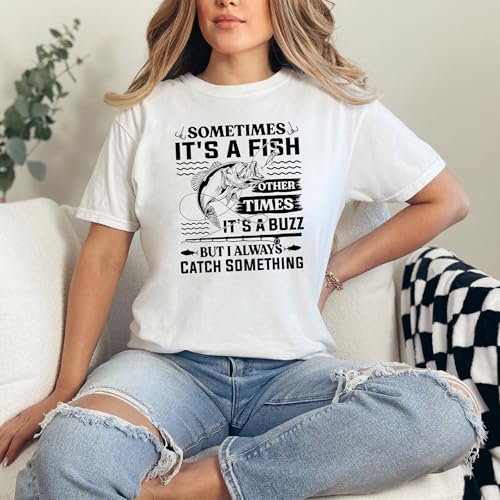 Humorous Fishing Adventure Catching a Fish - Comfort Colors T-Shirt White