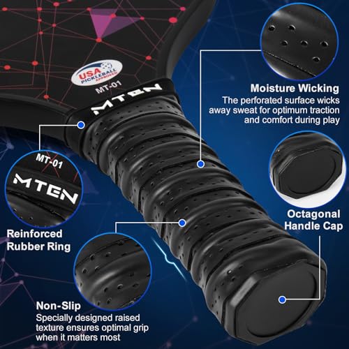 Pickleball Paddles, USAPA Approved Fiberglass Surface Pickleball Set with Pickleball Rackets, Pickleball Paddles Set for ...