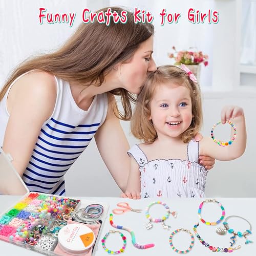 leitait Girls Toys Bracelet Making Kit -3400pcs Charm Jewelry Making Kit Supplies,Unicorn/Mermaid Crafts Birthday Christma...
