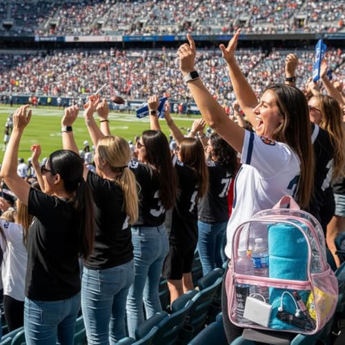 Keepcross Clear Backpack Stadium Approved 12x6x12 Small Clear Bag with Reinforced Straps Waterproof for Stadium Events, Sp...