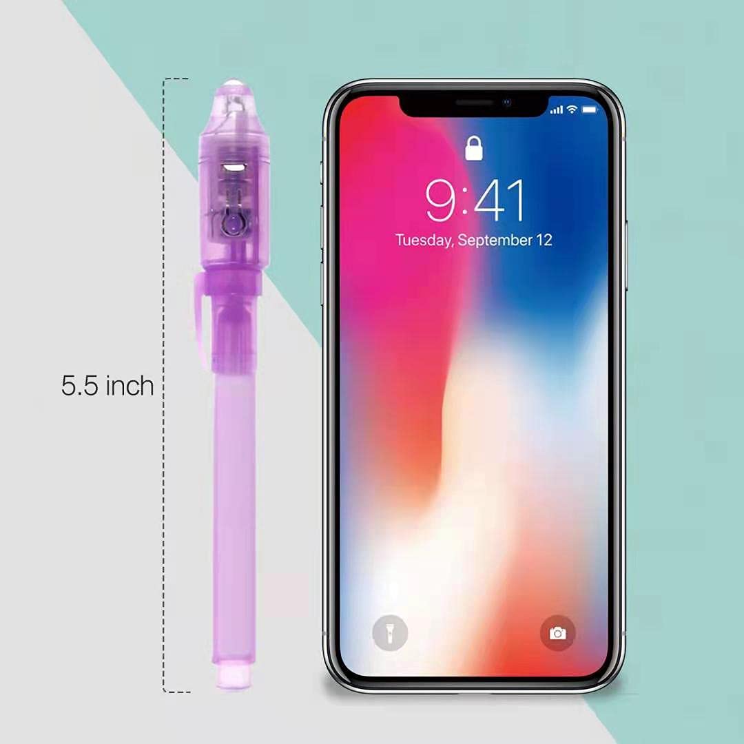 EODVICS Invisible Ink Pens with UV Light for Kids, 30Pcs Magic Spy Pen for Secret Message, Birthday Party, New Year Eve Party, Halloween, Valentine's Day, and Kids Christmas Goodies Bags Toy