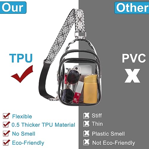 CLUCI Clear Bag for Stadium Events, Clear Crossbody Bag, Small Transparent Purses
