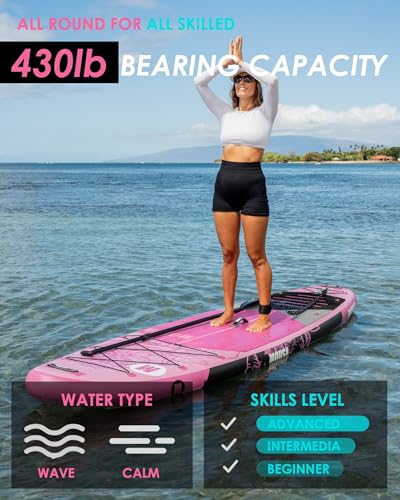 MOUSA 11'6“x35 Extra Wide Inflatable Stand Up Paddle Board, Stable Long SUP for 2 People/Family, Shoulder Strap, 3/5 Handl...