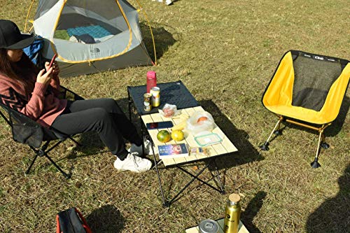 iClimb 1 Folding Table and 1 Low Folding Chair Bundle, Ultralight Compact for One Person Outdoor Backpacking Camping Hikin...