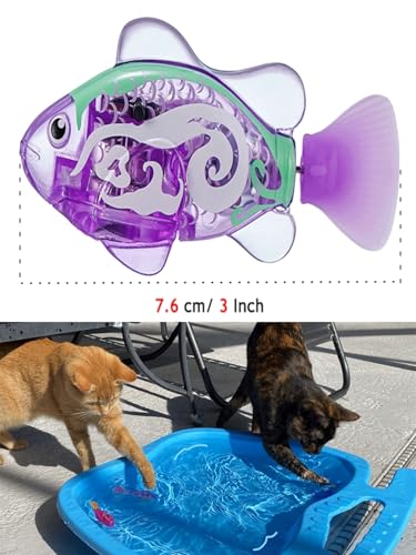 Swimming Fish Toy for Cats,Glowing Waterproof Cat Water Toy with Adjustable Speed and Realistic Motion,Twist Tail in a Lif...