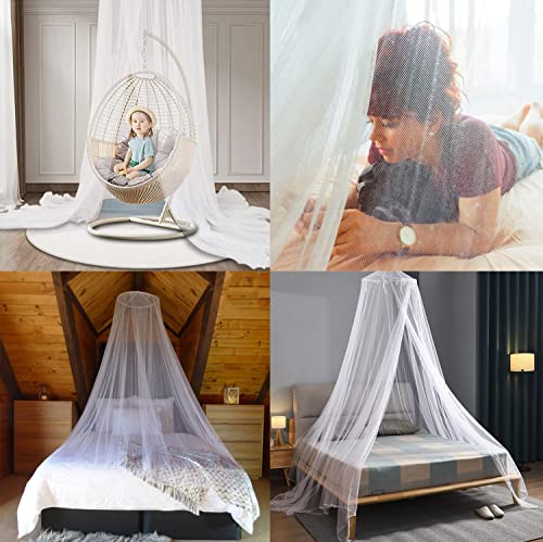 Mosquito Net Bed Canopy for Girls,King Canopy Bed Curtains Full Queen Size from Ceiling,Dome Mosquito Netting Bed Tent Twi...