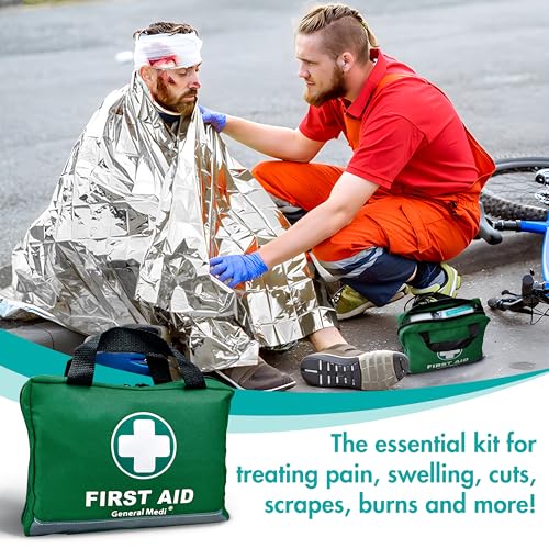 General Medi 210 Piece First Aid Kit- Emergency Kit - Reflective Design - Includes Ice(Cold) Pack, Moleskin Pad and Emerge...