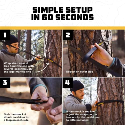 Wise Owl Outfitters Camping Hammock – 500lbs Portable Hammock with Tree Straps - Travel, Backpacking, Hiking, Outdoors Cam...