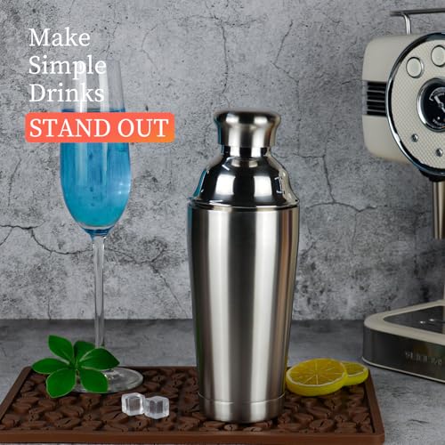 JWJIUEJIU 21oz Cocktail Shaker - Insulated Double Wall, Martini Shaker, Drink Shaker, No Stuck Twist Lid, Leakproof, Buil...