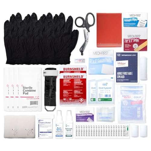 MFASCO ANSI Class B First Aid Kit - Durable Plastic First Aid Box for Business, Workplace Kit for Home - Fully Stocked wit...