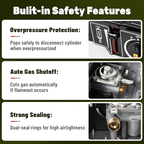 7800 BTU Dual Fuel Camp Stove, Butane or Propane Portable Stove for Camping, Lightweight Portable Camping Stove, Propane A...