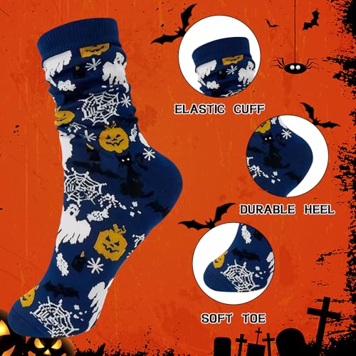 Halloween Socks,Unisex Crew Novelty Socks,Festive Design,Holiday Costume Party Wear