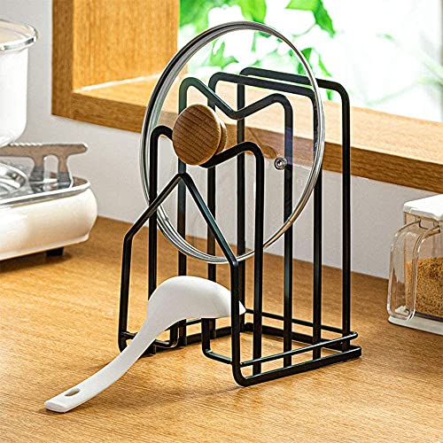 SUNFICON Cutting Board Rack Chopping Board Organizer Stand Holder Kitchen Countertop Pots Pan Lids Rack Organizer Flat Ste...