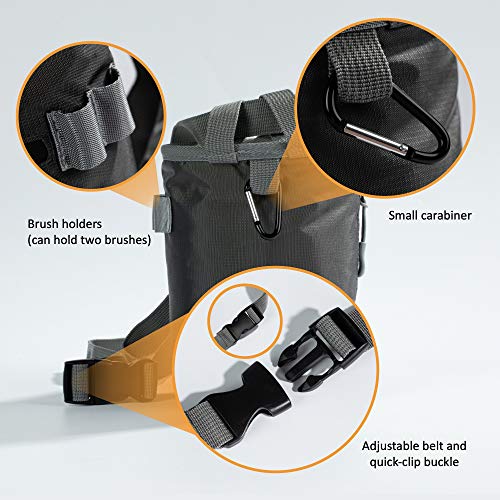Chalk Bag for Rock Climbing, Climbing Chalk Bag for Bouldering with 2 Large Zipper Storage Pockets, Premium Gym Chalk Bag ...