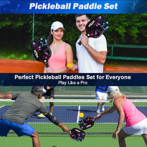Pickleball Paddles, USAPA Approved Fiberglass Surface Pickleball Set with Pickleball Rackets, Pickleball Paddles Set for ...