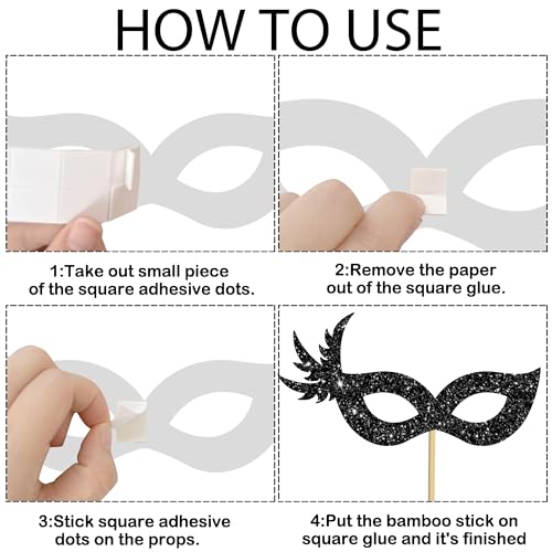 umoni Masquerade Mask Party Centerpiece Sticks 12Pcs Venetian Mask Party Decorations Bachelorette Mask Table Toppers Masqu...
