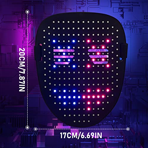 Depointer Life LED Mask Light up Masks With Gesture Sensing, Cool Toys Masks Teen Boys Gifts for Halloween Christmas Birthday