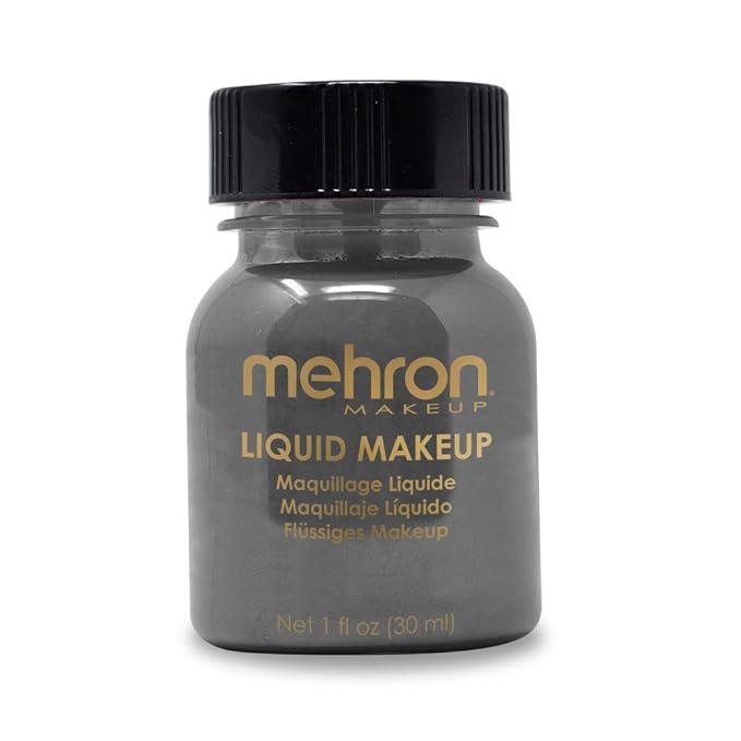 Mehron Makeup Liquid Makeup | Face Paint and Body Paint Perfect for Halloween, Cosplay I Air Brush Compatible Body Paint (1 oz) (MONSTER GREY)
