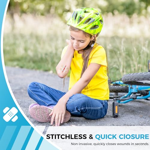 Emergency Wound Closure Kit 2-Pack | Medical Grade Adhesive Sutures | Butterfly Bandages & Clotting Technology | for First...