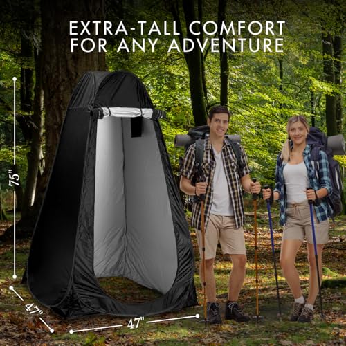 Portable Pop-Up Privacy Tent – Black/Green & Carry Bag. Outdoor Shower, Toilet, and Changing shelter. Water-Repellent, Com...