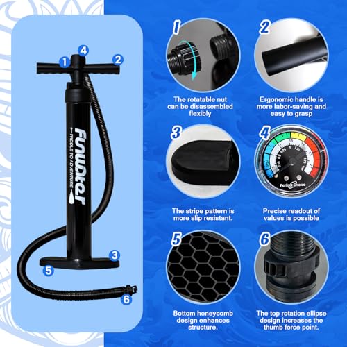 FunWater Inflatable Ultra-Light Stand Up Paddle Board for All Skill Levels with Premium SUP Paddleboard Accessories,Non-Sl...
