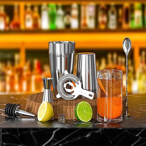 Cocktail Shaker, 27OZ Martini Shaker, Drink Shaker, Cocktail Shaker Set 6 Pcs,Boston Shaker, Bar Set, Cocktail Strainer, B...