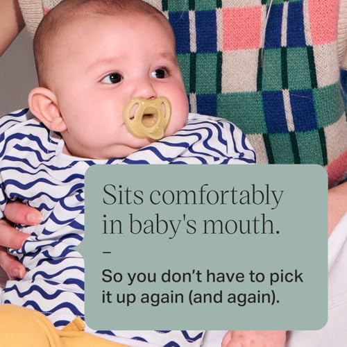 Tommee Tippee Ultra-Light Silicone Pacifier, 0-6 Months, Symmetrical One-Piece Design, BPA-Free Silicone Binkies, Blue/Gre...