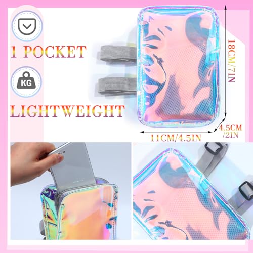 Bulyoou Carnival Leg Bag Holographic Thigh Bag with Adjustable Strap Leg Pouch Harness Women Summer Travel Hiking Pack(Mul...