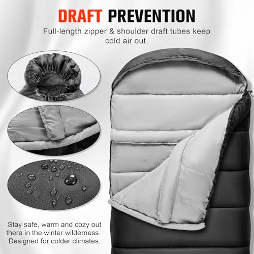 WERTYCITY Sleeping Bags for Adults Cold Weather & Warm, Lightweight Compact Camping Backpacking Sleeping Bag for Kids Girl...