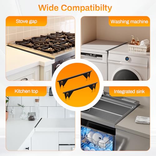 Stove Gap Covers Stainless Steel -Length 23.4" Width 0.79",Stove Gap Filler, Oven Gap Filler, Oven Side Gap Filler, Range ...