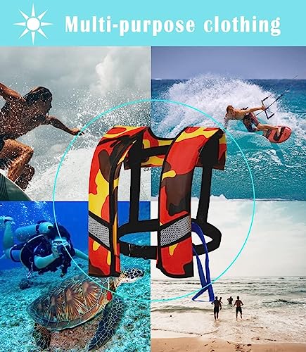 Adult Kayak Vest High Buoyancy Swim Vest Manual Inflatable Women's Men's Adjustable Safety Jacket Swimming Fishing Outdoor...