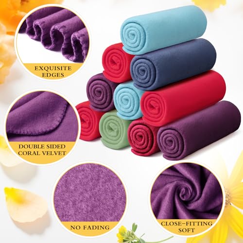 24 Packs Fleece Throw Blanket Soft Warm Lightweight Fleece Blanket Cozy Throw Bulk for Bed Couch Sofa Home Office Wedding ...