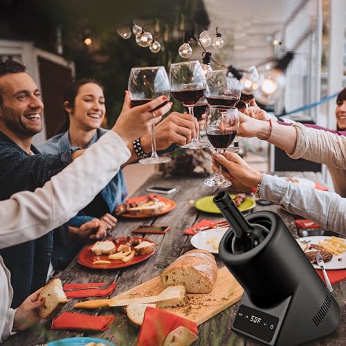 Wine Chiller Electric,Single Bottle Cooler for 750ml Wine or Some Champagne,Portable Cellars Keep Cold Up to 24h,Iceless C...