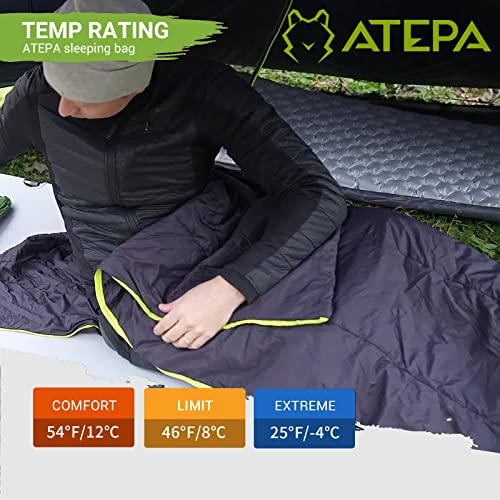 ATEPA Duck Down Sleeping Bag/Blanket for Backpacking, Ultralight Lightweight Rectangular Warm Weather Summer Compact Water...