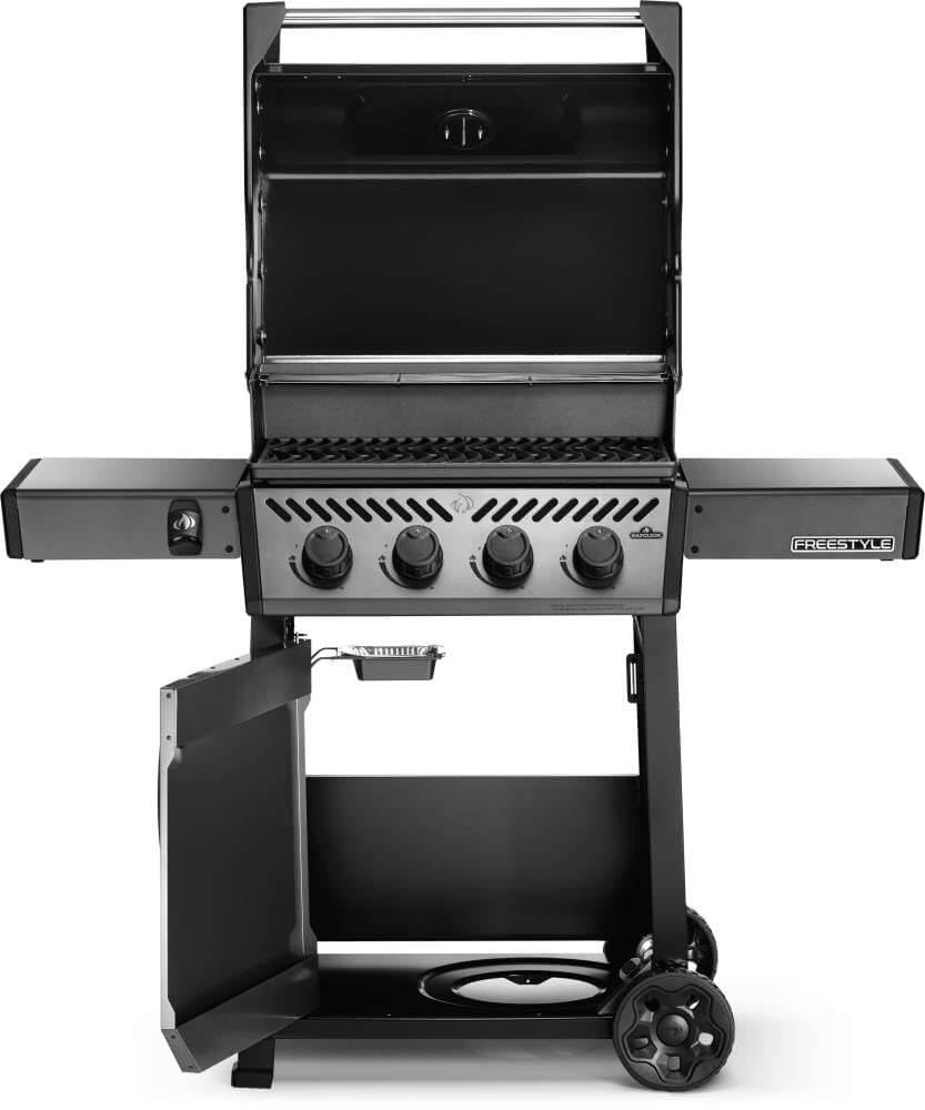 Napoleon Freestyle 425 Propane Gas Outdoor Grill, Graphite Grey – 4-Burner Backyard BBQ for Home Grilling