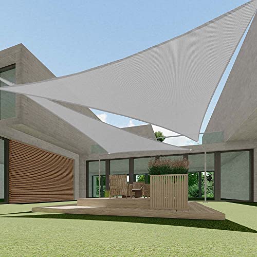 ECOOPTS 6'x6'x6' HDPE Sun Shade Sail Triangle Canopy Shades for Outdoor Patio Pergola Cover Fabric Blockage 95% UV Resista...