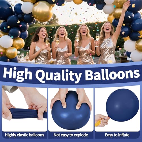 KAWKALSH Navy Blue Balloon 110pcs, 12 Inch Thickened Latex Party Balloons Helium Bright Color for Birthday Baby Shower Wed...