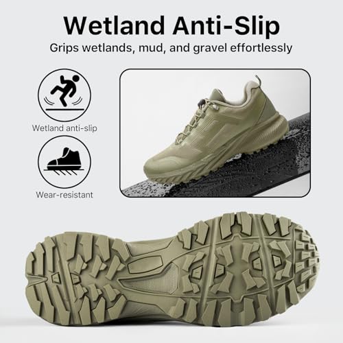 FREE SOLDIER Men's Trail Running Hiking Tactical Shoes - Breathable Lightweight Non-Slip Outdoor Sneakers for Walking Gym ...