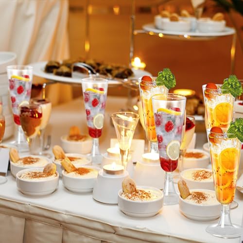 SUREHOME Plastic Champagne Flutes 40 Pack Disposable Champagne Glasses 5oz Clear Plastic Mimosa Glasses Wedding Cocktail C...