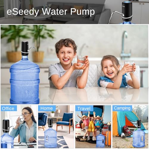Water Pump for 5 Gallon Bottle, USB Charging Automatic Water Dispenser with Rechargeable Battery, Portable Electric Drinki...