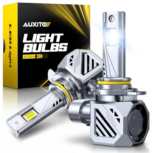 AUXITO 9012 LED Bulbs, 50000LM 1000％ Brightness, 6500K White, 1:1 Mini Size, Non-Polarity Plug and Play, HIR2 Halogen Fog ...