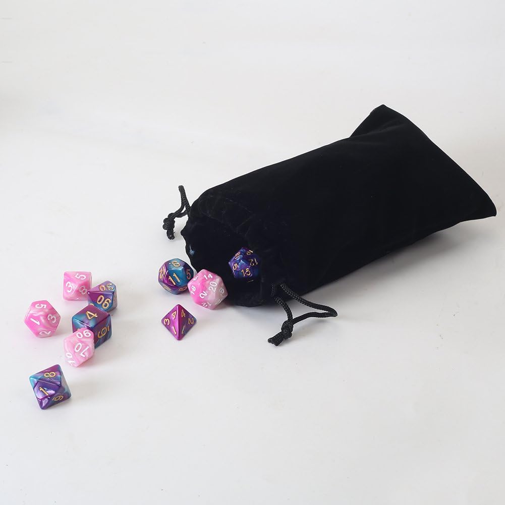 HRX Package 20pcs Velvet Drawstring Bags, 5x7 inches Velvet Pouches for Jewelry Gift Packaging (Black)