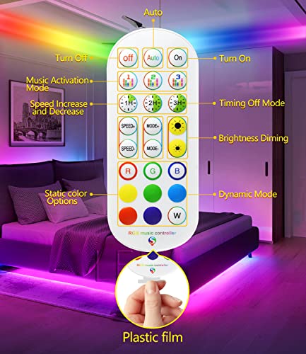 Daymeet Led Lights for Bedroom, 33ft Led Chasing Effect Dream ICRGB Light Strip, USB Smart Light Strips APP Control Music ...