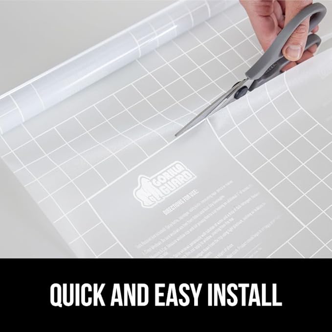 Gorilla Guard Window Privacy Film, Removable Two Way Sun Blocking, Reusable No Residue Stickers, Strong Static Clings to Glass Windows, Decorative Bathroom Door Coverings, 17.5 x 78.7 Inch, White