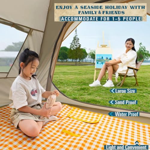 K Y KANGYUN Picnic Blanket | Beach Mat| Picnic Blankets for Indoor and Outdoor, 80" x 60" Sandproof Waterproof Larger Mats...