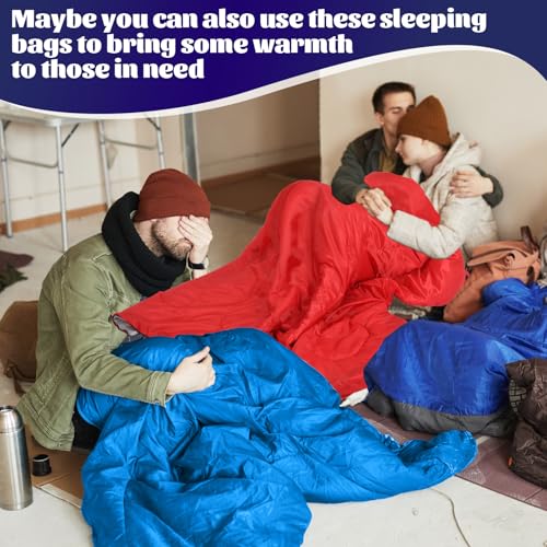 Macarrie 4 Pcs Bulk Sleeping Bags for Homeless Donation Shelter Adults 0 Degree Waterproof Backpack Bags with Compression ...