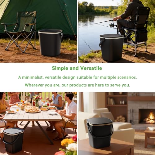 EasyUp Camping Cooler, Weatherproof & Insulated Cooler Side Table with Lift Top Lid, Resin Bar Table with Convenient Handl...