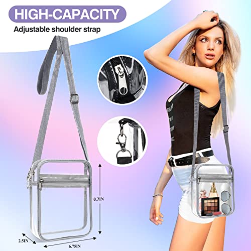 BanYakong Clear Bag Stadium Approved,Clear Crossbody Purse Bag, with Adjustable Shoulder Strap for Women, With front pocket